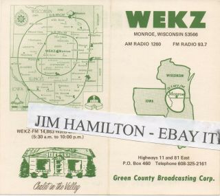 Wekz 1260 Monroe Wisconsin Radio Coverage Map