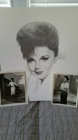 Print Of Pencil Drawing " Judy Garland " 20 " X 24 " Plus 2 Glossies