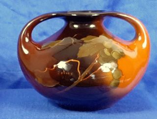 Antique,  Arts&crafts Period Weller Louwelsa Art Pottery Double Handle Vase