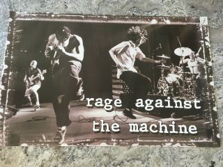 Vtg 1998 Rage Against The Machine Poster Deadstock Nos Funky Jumpin Zach Rare