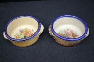 2 Monroe Salt Hand Crafted Northern Fruit Pattern 6 1/4 " Chowder Bowls