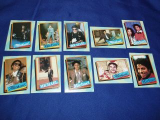 10 Michael Jackson Topps Series 2 Trading Cards 1984 (set A)