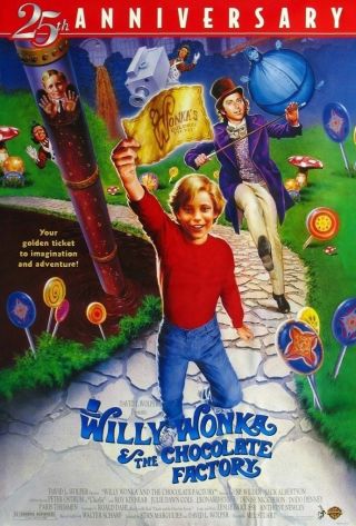 Willy Wonka And The Chocolate Factory Movie Poster Ss 25th Ann.  27x40