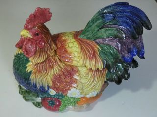 Fitz And Floyd Coq Du Village Rooster Soup Tureen With Ladle Classic Rare