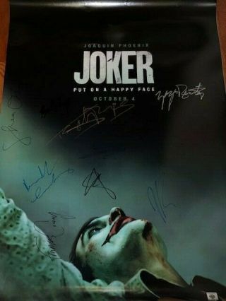 Joker Ds Movie Poster Cast Signed Premiere Joaquin Phoenix Todd Phillips Batman