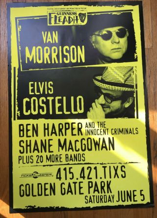 Van Morrison - Elvis Costello 1999 Fleadh Festival Poster