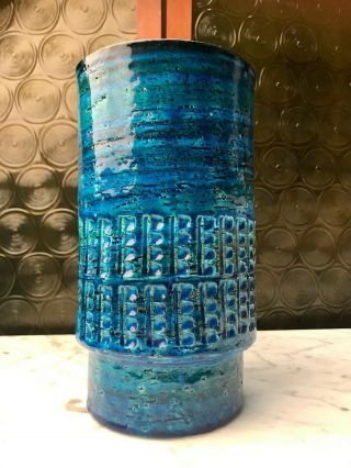 1978 Bitossi Aldo Londi Rimini Blue Green Vase Vintage Retro