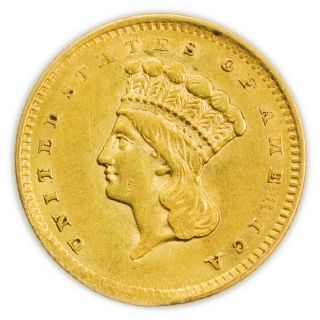 1856 $1 Indian Princess Head Gold Piece Type 3,  Early Coin [4303.  05]