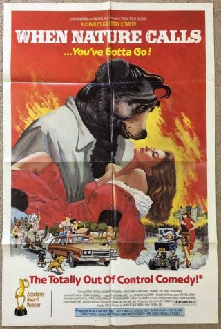 Charles Kaufman When Nature Calls 1985 27x41 Org Movie Poster 1018