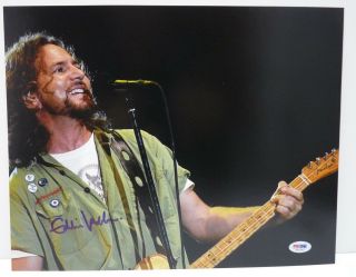 Eddie Vedder Pearl Jam Autographed Signed 11x14 Live Photo Psa Certified F2