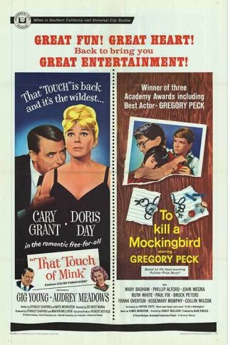 To Kill A Mockingbird/that Touch Of Mink Orig Combo 1sht Movie Poster Doris Day