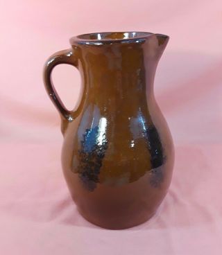 Early Ned Foltz Pottery 1985 Large Redware Water Pitcher