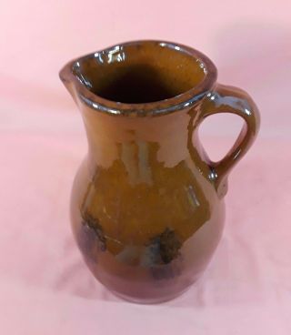 Early Ned Foltz Pottery 1985 Large Redware Water Pitcher 2