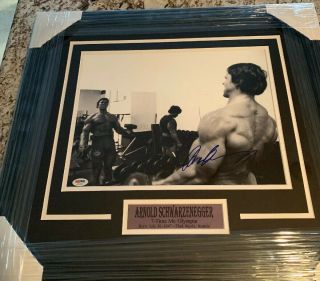 Psa/dna Bodybuilding Arnold Schwarzenegger Signed Autograph Framed Photo 11x14