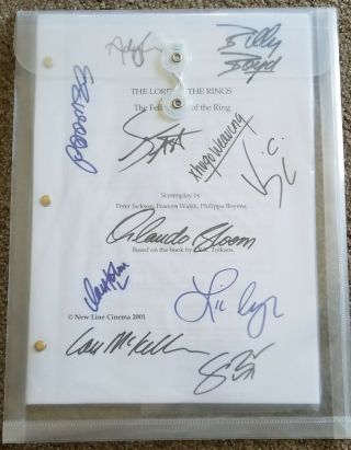 Lord Of The Rings The Fellowship Of The Ring Cast Signed Script