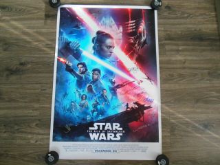 STAR WARS Rise of Skywalker CAST Signed 27x40 Movie Poster w/COA WORLD PREMIERE 2