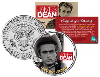 James Dean Timeless Legend - Giant Movie Kennedy Half Dollar Us Coin Licensed