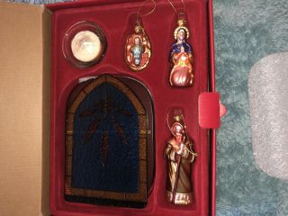 VINTAGE WATERFORD CRYSTAL Stained Glass NATIVITY BOXED SET With Papers 2