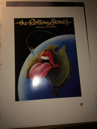 The Rolling Stones Australia 73 Art Print Lithograph Mick Jagger Keith Richards