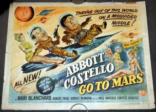22x28 Half Sheet Movie Poster Abbott & Costello Go To Mars - 1953