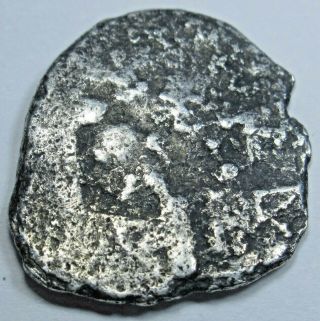 1700 ' s Spanish Peru Silver 1/2 Reales Piece of 8 Real Antique Pirate Cob Coin 2