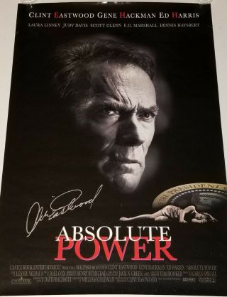 Clint Eastwood Signed Absolute Power Movie Poster 40 " 1 - Sheet Hollywood Cinema