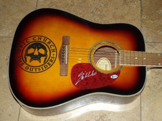 Eric Church Signed Acoustic Guitar Beckett Bas Autographed