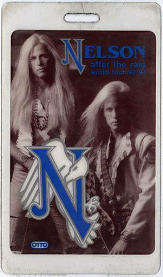 Nelson Rare After The Rain World Tour Laminate Backstage Pass - 1990/1991
