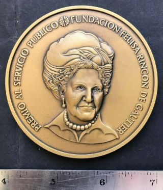 Puerto Rico 1990s Felisa Rincon De Gautier " Servicio Publico " Award Medal,  Rare
