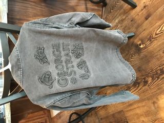 Vintage George Strait Denim Jacket Men Size Large Rare Team Roping Embossed