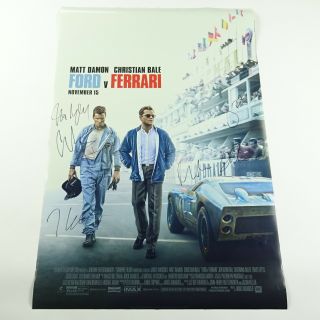 Ford V Ferrari Cast Signed 40 " X 27 " Movie Poster