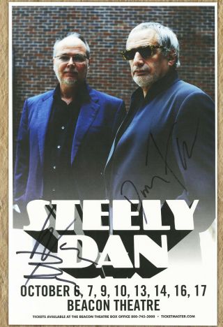 Steely Dan Autographed Gig Poster Walter Becker,  Donald Fagen,  Fm,  Hey Nineteen