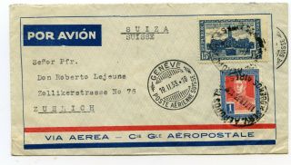 Argentina Airmail Cover Buenos Aires To Zurich Switzerland 11 - 2 - 1933
