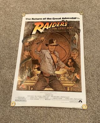 1982 Raiders Of The Lost Ark Indiana Jones One Sheet Movie Poster 41x27 Rolled