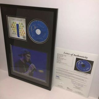 Mac Miller Signed Blue Slide Park Cd Album Framed Autograph Swimming Jsa Loa
