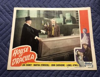 House Of Dracula Lobby Card 4 R50/651 Realart John Carradine
