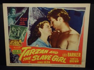 Tarzan And The Slave Girl Lex Barker 1950 Lobby Card 2 Vg Jane Vanessa Brown