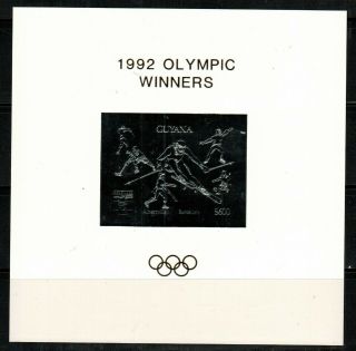 Guyana1992 Olympics Michel Bl 225 Winners Overprint Sheets Silver Mnh