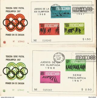 J) 1968 Mexico,  Games Of The Xix Olympiad,  Third Postal Series,  Pre Olimpic,  Swi