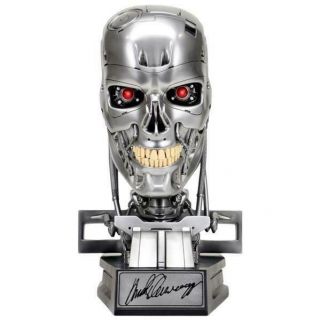Arnold Schwarzenegger Signed Terminator T - 800 1:1 Scale Bust From Celebrity Auth