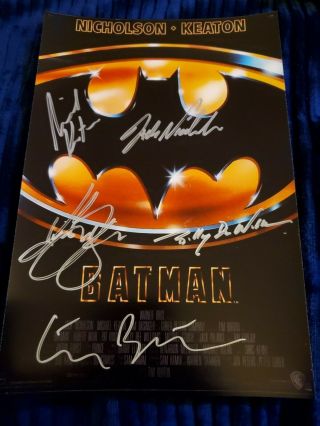 Batman 1989 Cast Signed Autographed Photo Michael Keaton Jack Nicholson