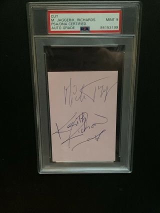 Mick Jagger & Keith Richards Cut Autograph Psa Authentic The Rolling Stones