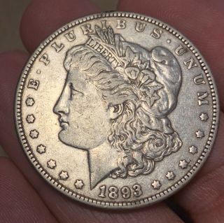 1893 - P Morgan Silver Dollar With Xf/au Detail Key Date Only 389,  000