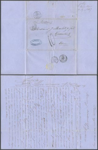 Argentina 1867 - Stampless Cover Buenos Aires To France 10000/96