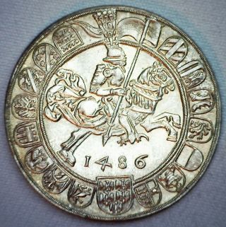 1953 Austria Silver Guldiner Restrike Coin Edge Writing 1303 - 1953 Austrian Yg