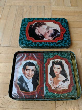 Set Of Two Decks Gone With The Wind Playing Cards - With Tin