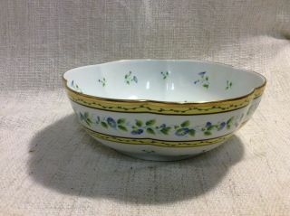 A.  Raynaud Limoges Yellow & Blue Morning Glory,  France.  Rare Serving Bowl