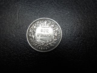J282 Uk 1844 Silver 6 Pence Toned