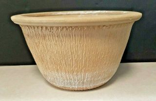 Vintage 1982 W.  J.  Gordy Pottery Tan Flower Pot 6 " H X 10 " W