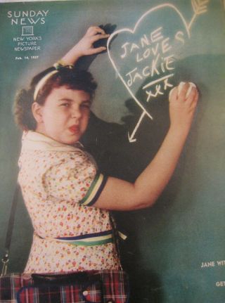 Vtg JANE WITHERS Cover Photo 1937 NY Sunday News 30s Hollywood Movie Child Star 3